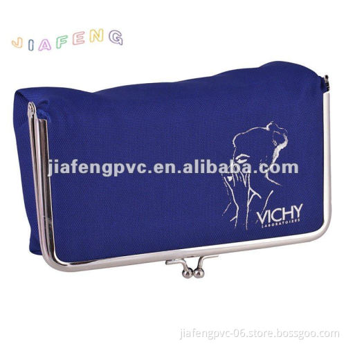 Dark Blue Cosmetic Bag with Ladies Pattern and Logo